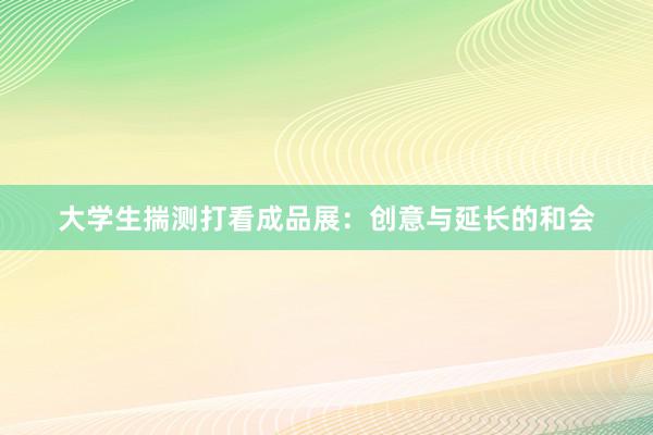 大学生揣测打看成品展：创意与延长的和会